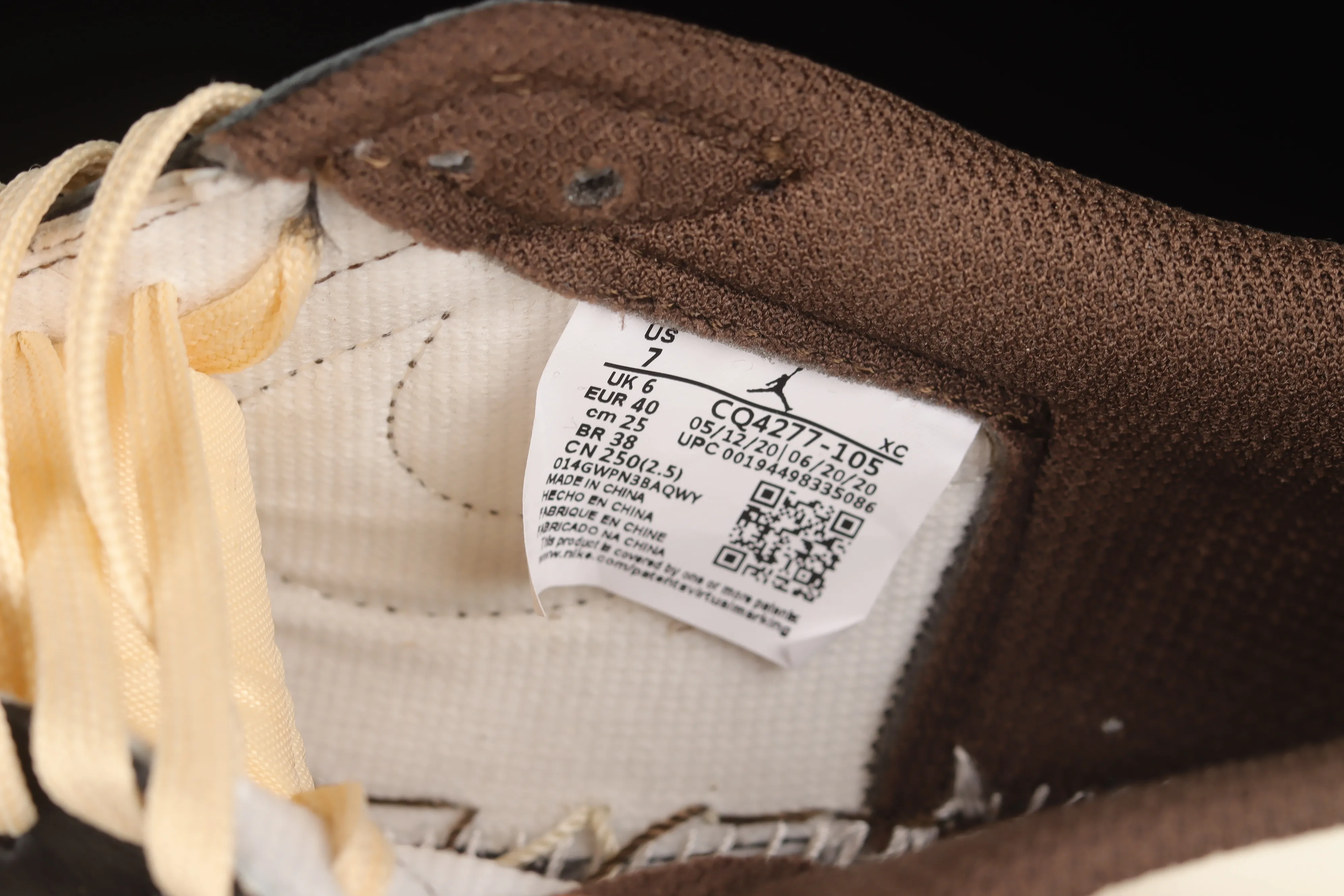 All categories Air Jordan Jordan series basketball shoes Air Jordan 1 Low Travis Scott x Air Jordan 1 Low "Dark Mocha" AJ1 Joe 1 small barb CQ4277-105